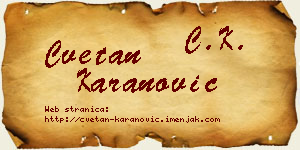 Cvetan Karanović vizit kartica